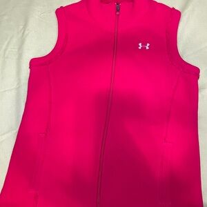 Red plush Underarmour Vest w zip up closure